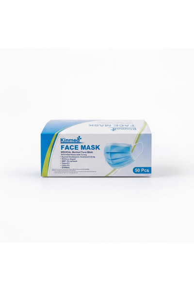 Kinmed كمامات طبية كينميد زرقاء 50 قطعة | Medical Face Mask Blue 50pcs