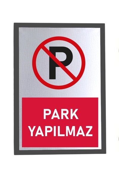 usin Metal Silver 14X20 cm Adhesive Red No Parking Warning Prohibition Sign S...