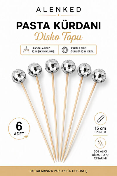 alenked Pasta Toothpick Disco Ball 15 cm Set of 6