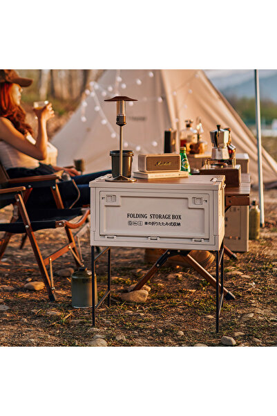 Old_Feller Multifunctional Outdoor Storage Box & Foldable Camping Table with ...