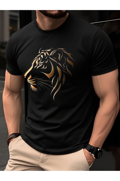 121 Men's Summer Short-Sleeved T-Shirt 100% Thin Top Trendy Slim Fit Body-Fri...