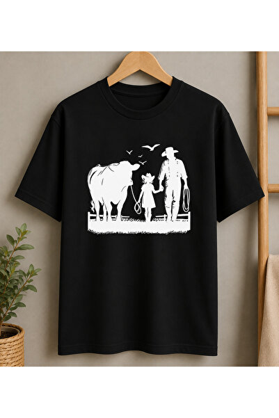 VODEXA Women's Oversize T-Shirt Farm Printed 100% Cotton T-Shirt Comfortable Fit