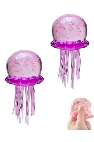 Needoh Small Jelly Squish | Jelly-like Stress-Relieving Toy with Swinging Tentacles - A Sensory Relief Tool (Purple)