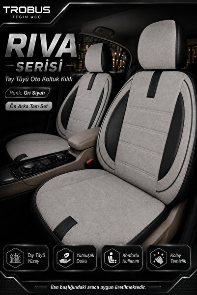 TROBUS VW Caddy 2004-2014 Uyumlu Riva Serisi 2+1 Ticari Gri Siyah Ortopedik K...