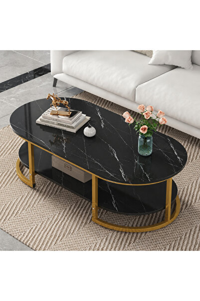 Vivendo Masuta Ovala Dining Lemn Masiv Design Modern Eleganta 120 * 60 * 45cm