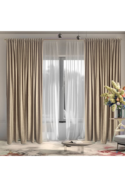 Arasya Home Design Draperie de Catifea Blackout 70% Bej Light