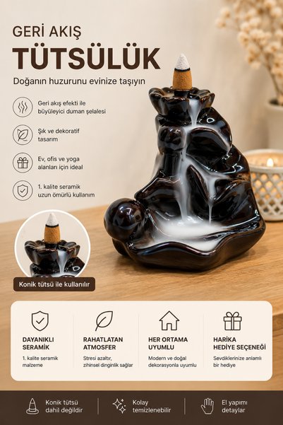 The Aroma Factory 1.Kalite Seramik Geri Akış ve Çubuk Tütsülük – Dekoratif Tütsülük