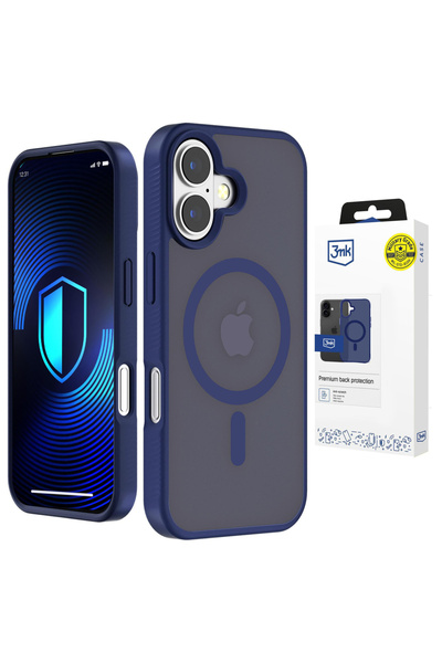 3MK Husă Smoke MagCase pentru iPhone 16, Albastru/Transparentă, Compatibilă M...