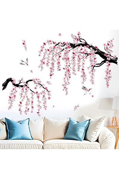 The Bros Cherry Blossom Wall Stickers for Bedroom: Peel and Stick Large Pink ...
