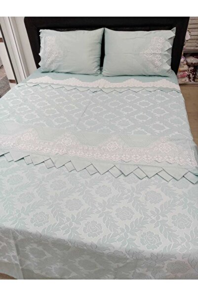 AZRA ÇEYİZ Handcrafted Lace Pique Set with Laces on the Sheet