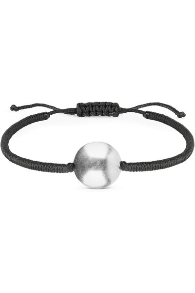 MINZA Shield Men’s Bracelet, 925 Sterling Silver Circle Plaque Bracelet, Hand...