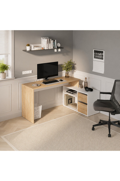 Vivendo Birou modern 139x51x75 cm, cu corp de depozitare 92x40x53 cm, pentru ...