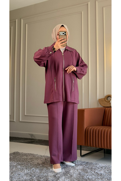 Suede Style 6420 - Stylish Comfortable Single Jersey Knit Modal Loose Zippere...