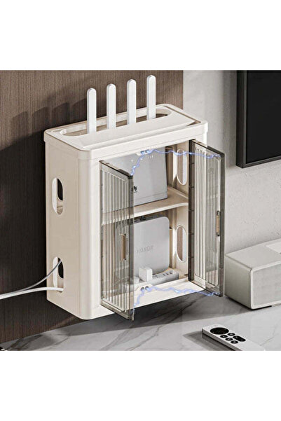 Vivendo Cutie Depozitare Router WiFi cu Montare pe Perete sau Mobilier, 33 cm...