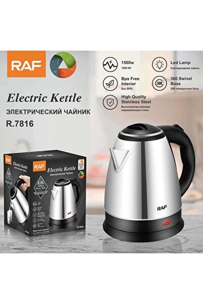 NO BRAND RAF Electric Kettle - 2 L Cordless Electric Kettle - Stainless Steel...