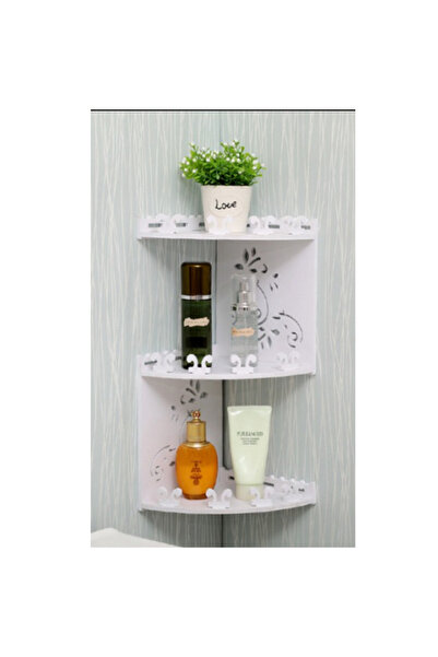 Vivendo Ράφι μπάνιου με 3 επίπεδα, PVC, χρώμα Λευκό, 44,5 x 20 εκ.