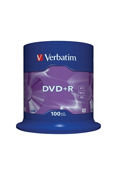 Verbatim DVD+R 16x 4.7GB Argintiu Mat (Cake 100)