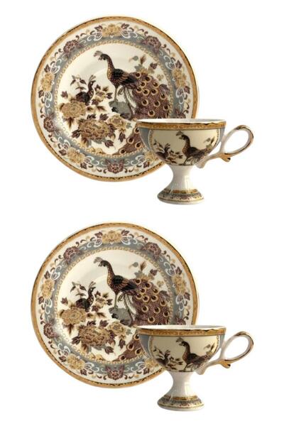 ALBETTO Geisha Footed Turkish Coffee Cup Set of 2 Pattern3