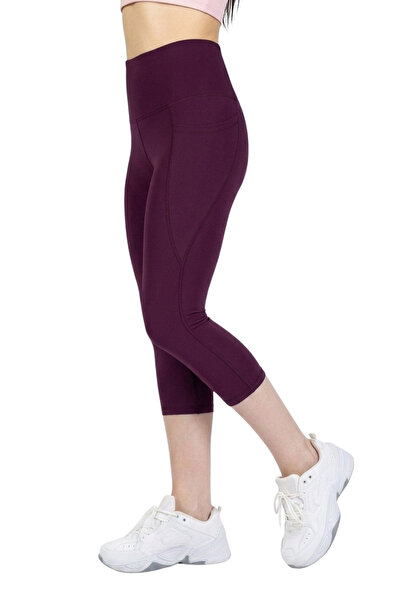 The Step Sports Αθλητικό κολάν ψηλόμεσο Nova Plum Pocket Capri που συσφίγγει ...