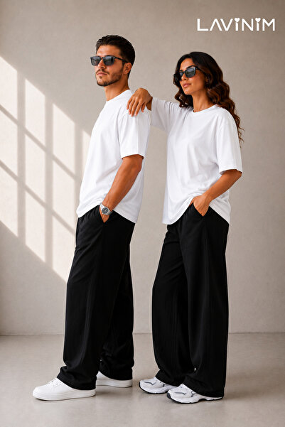 LAVİNİM Sevgili Kombini Oversize Unisex Basic Couple Çift Tişört
