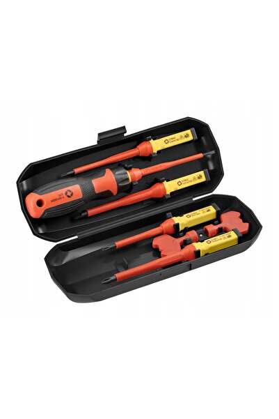 HOEGERT Set de șurubelnițe electrice HOGERT, izolate 1000V, 8 bucăți.