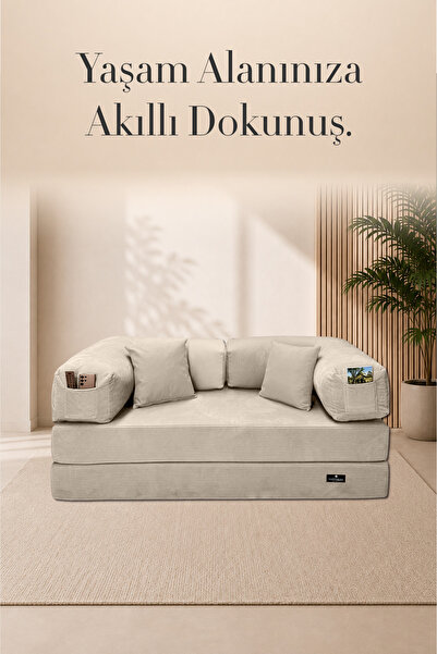 HAPPYNIGHT GALA Modüler Süngerli Koltuk 180x90x63 cm Cepli Modern Oturma Koltuğu