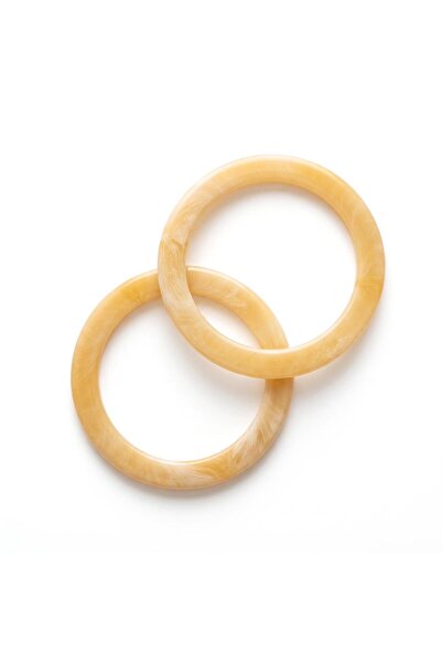 Sultan Acrylic Round Bag Sapi 13.5 cm 2 Pieces Beige