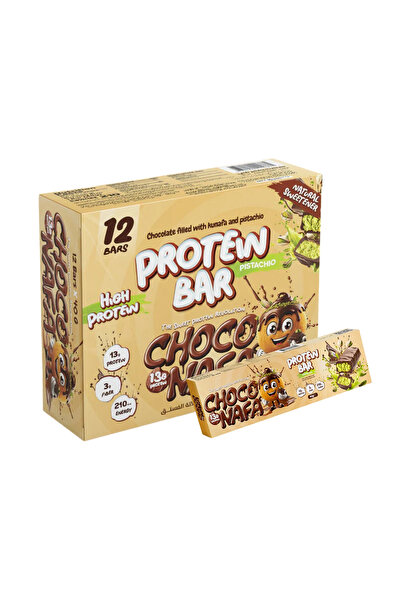 Choco Nafa Shokonafa Protein Bar Pistachio 40g - Carton of 12 - Protein Bar Box