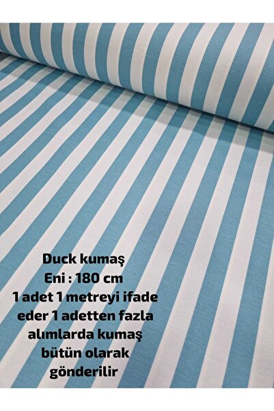 Premier Duck Kumaş Su ve Leke itici özelliği vardır ( Turkuaz Mavi çizgili 10...