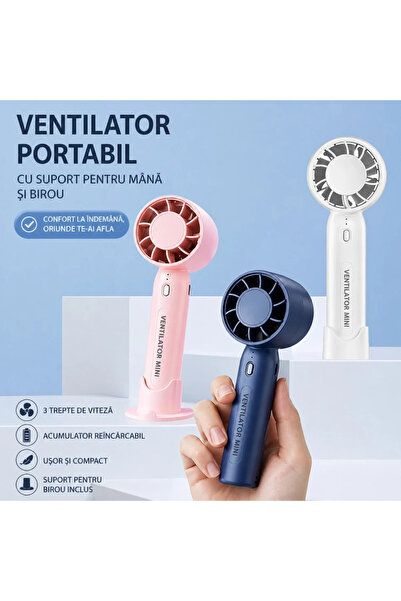 RXH Ventilator Portabil Mini USB cu 3 Viteze și Suport pentru Telefon