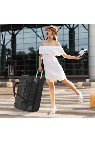 HI-FINE (ik53)Expandable Rolling Duffel Bag 74-89L Water Resistant Oxford Fab...