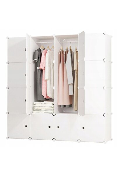 Rebiko Dulap modular, garderobă, dulăpior, raft, raft alb, dulap pliabil, înc...