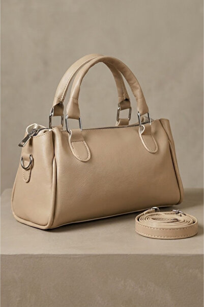 TOFİSA Дамска кремава чанта от изкуствена кожа - 28553-CREAM