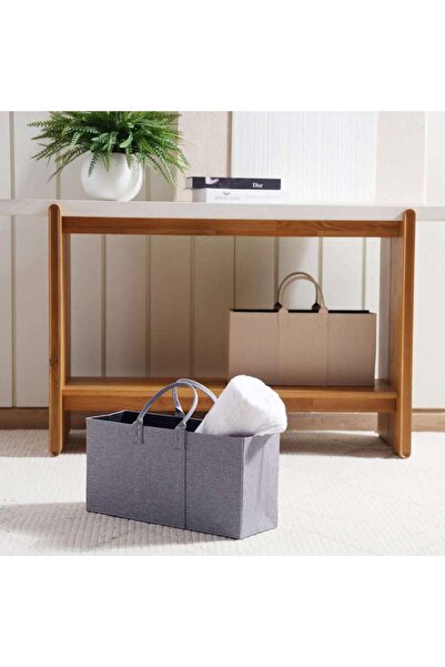 PAN HOME سلة بيركن قابلة للطي 45x22.5x15.5 سم - رمادي