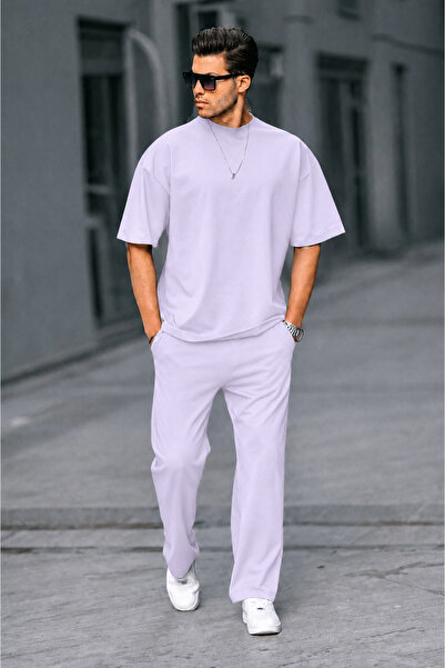 BayBayan Men's Crew Neck Casual Short Sleeve Summer Tracksuit Set