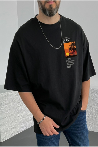 qubo sportswear & company Unisex Oversize Printed Cotton Crew Neck Short Slee...