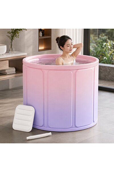 Generic 1 Pvc Foldable Soaking Bathtub Portable Spa Tub Adult Bathroom Space ...