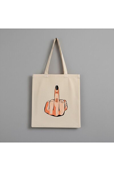 MAHZEN VI Humorous Hand Sign Printed Cloth Bag