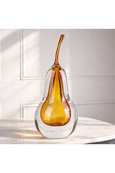 PAN HOME Meva Glass Apple Figurine 10x10x24cm - Brown