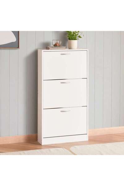 PAN HOME Furinno Shoe Rack 9 Pairs With 3 Drawer -white