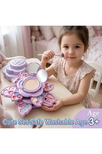 Generic 1 Set Washable Non Toxic Makeup Kit Girls Princess Birthday Portable ...