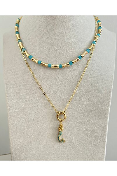 mibrillo Blue Stone Star Charm Necklace and Kenik Necklace Set Double Necklac...
