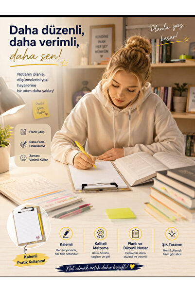 NotYaz دفتر ملاحظات/حامل أقلام/دفتر ملاحظات مع مشبك/حامل أقلام