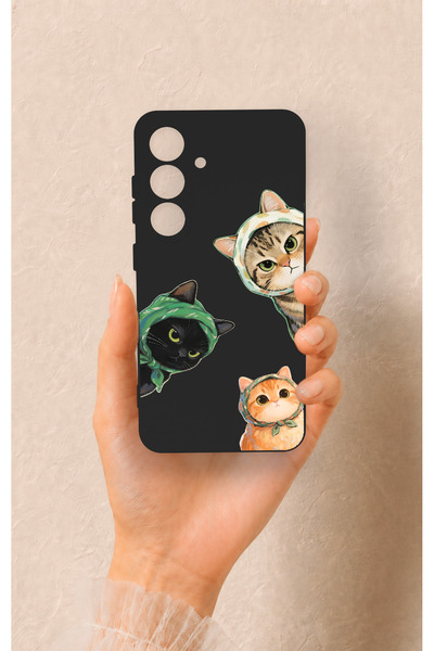 Vip Case Samsung S25 Uyumlu Kedi Ekibi Desenli Silikon Kılıf
