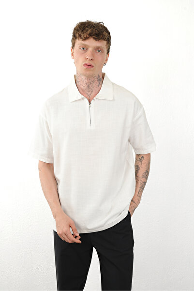 NOHOW Linen Look 100% Cotton Comfortable Fit Drop Shoulder Zipper Closure Men...