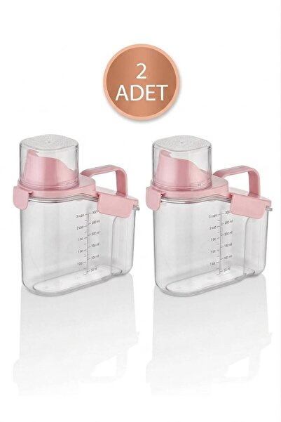 Vivart Pulses and Detergents Set of 2 Storage Containers - 1100 ml - Pink