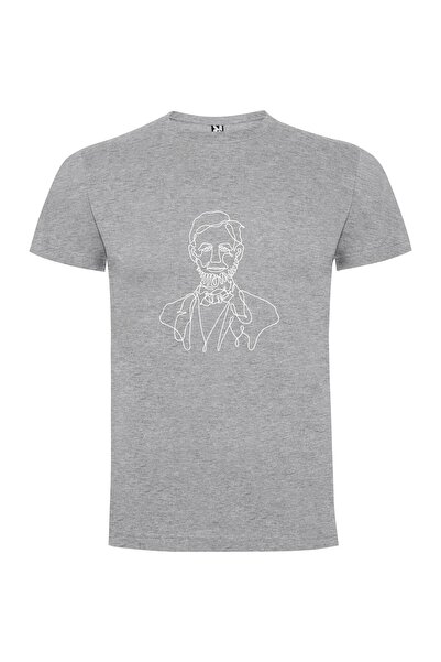 iLovePrints Single-Line Lincoln Portrait Tshirt
