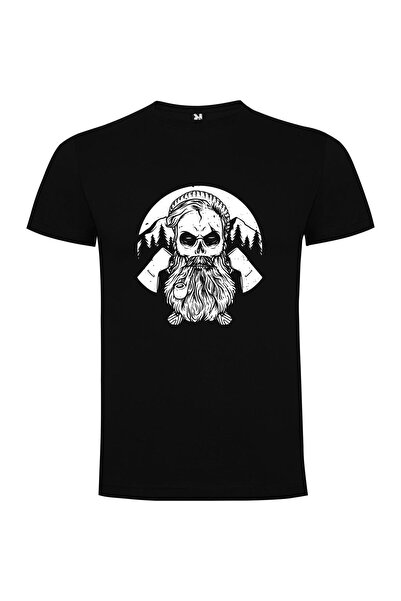 iLovePrints Bearded Skull Illustration Tshirt