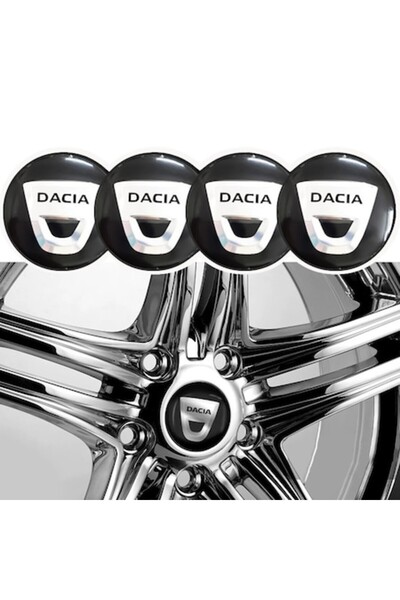 MAGLİFE Set of 4 DACIA 60 mm wheel caps - Black, Metal + ABS, Press-fit mount...