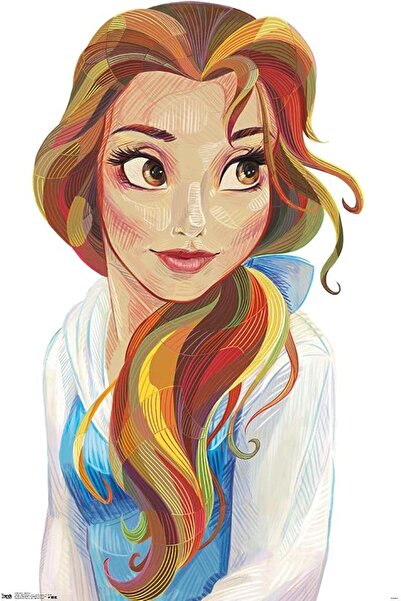 ESSESORIES Disney Beauty and the Beast Belle Stylized Poster Wall Art Room De...